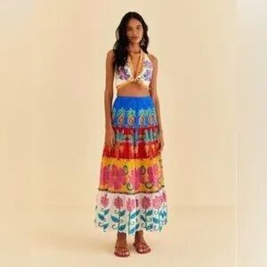 Farm Rio Vivid Garden maxi skirt